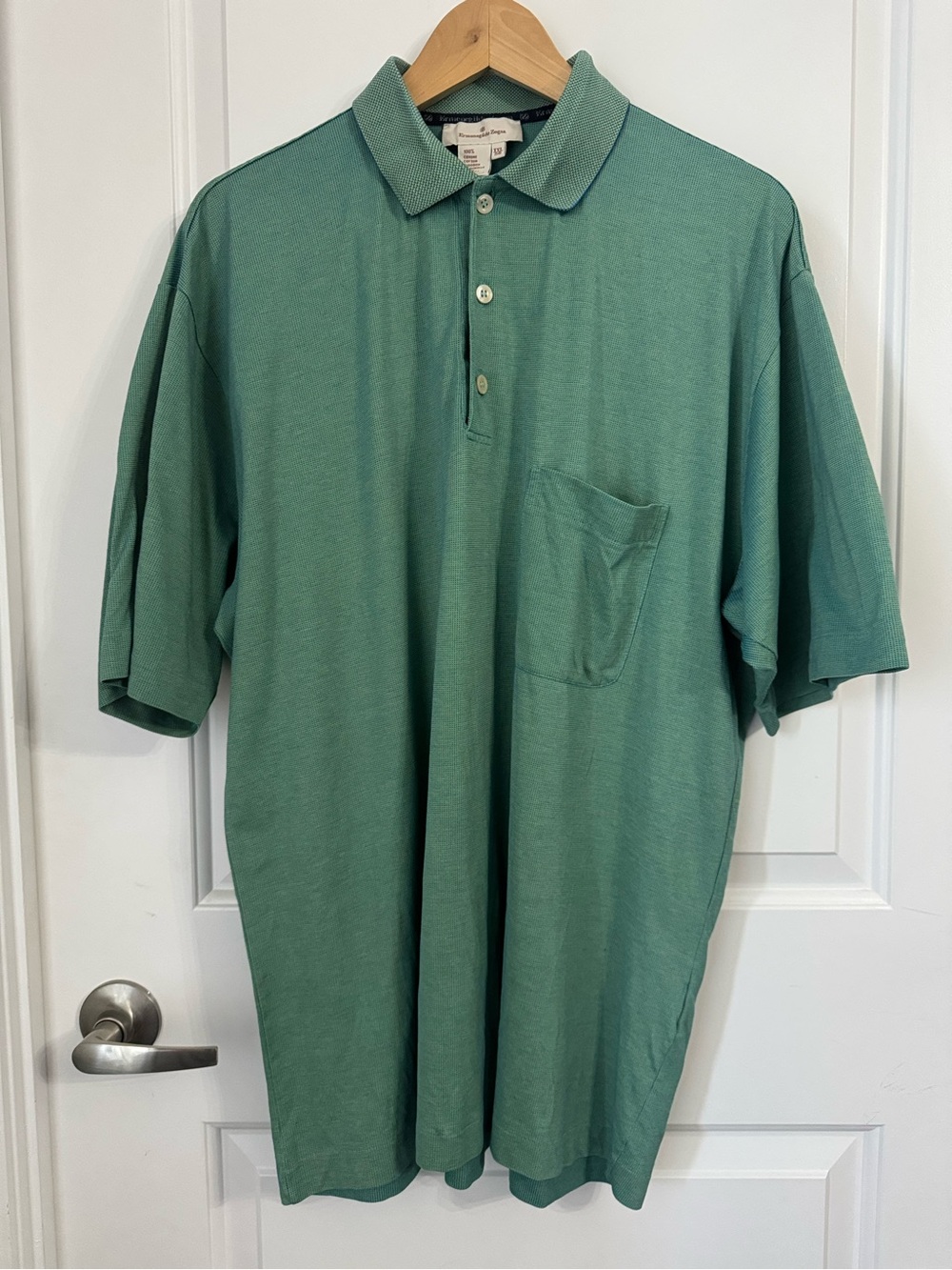 Ermenegildo Zegna Teal Seafoam Green Cotton Polo Shirt Made In Italy XXL